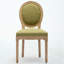 Chaise de salle à manger avec cadre en bois massif de style français et dossier en tissu antique, siège élégant et confortable