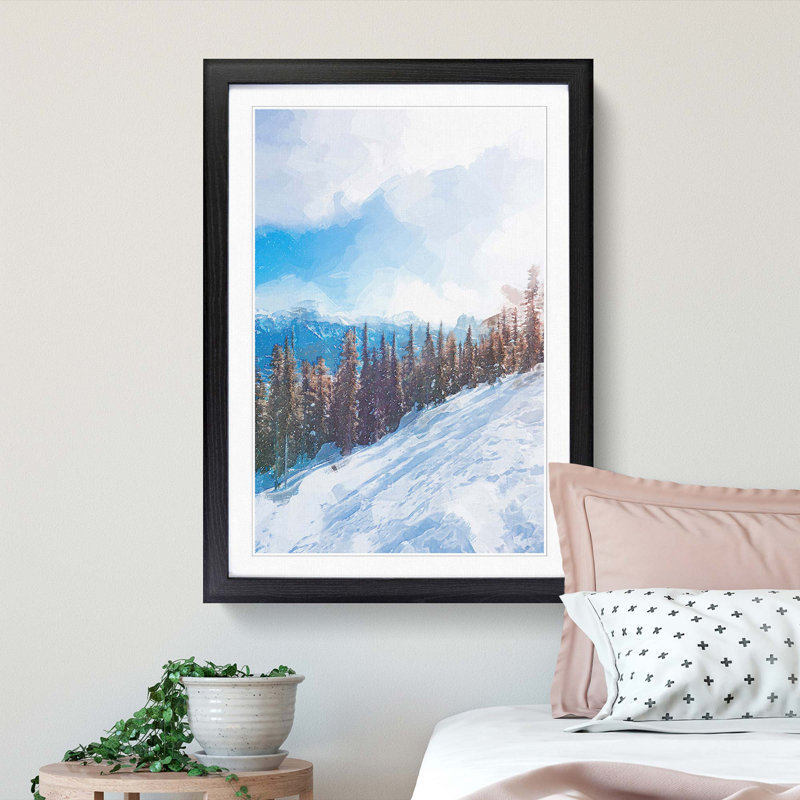 Revelstoke Mountain in Canada in Abstract - Picture Frame Graphic Art Print, Black Framed, 36cm H x 27cm W x 2cm D