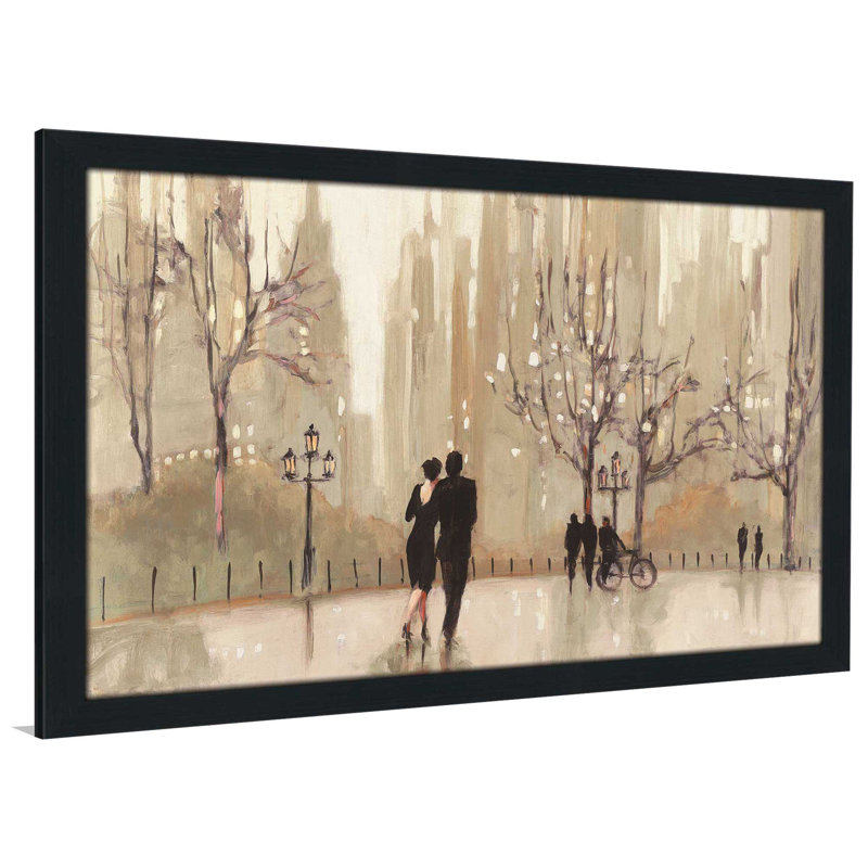 «An Evening Out Neutral», reproduction sur toile, H 21,5 po x l 27,5 po x P 0,75 po, Cadre espresso