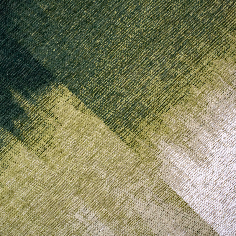Jacquard Recycled P.E.T Green Rug, Square 140 cm