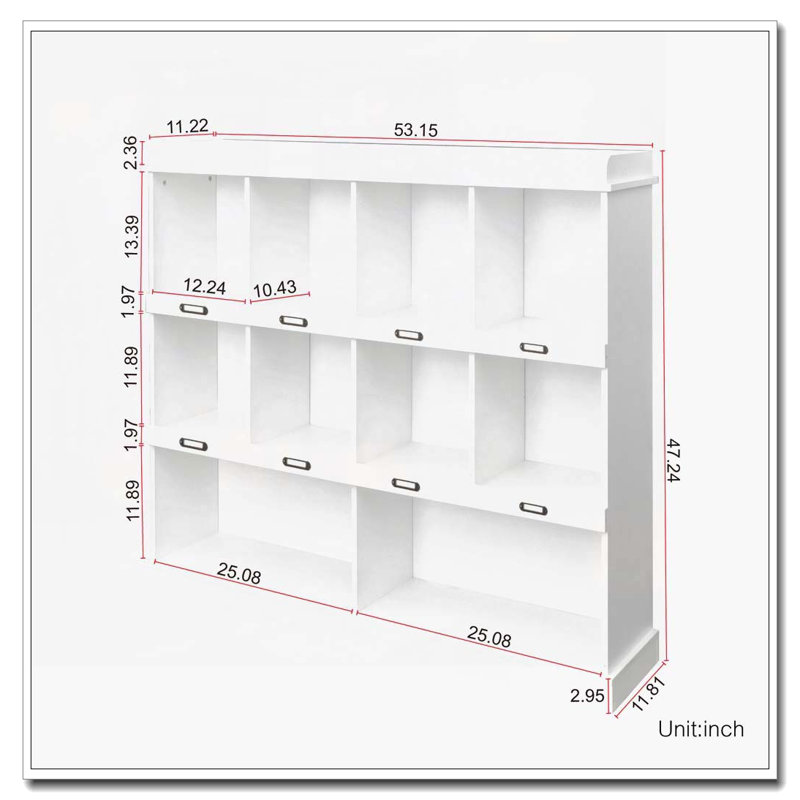 Bibliothèque à 10 tablettes, Blanc