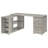 1Pc Transitional 60-Inch 3-Drawer L-Shape Computer Desk Multiple Storage Two Drawers Built-In File Cabinet Home Office-215724488