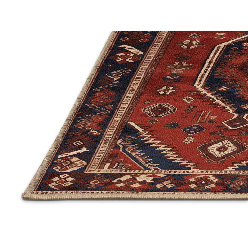 Tapis brun turc lavable à la machine, Carré 3 pi