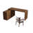 62.99"Dark walnut L-Shaped Solid Wood Office Sets