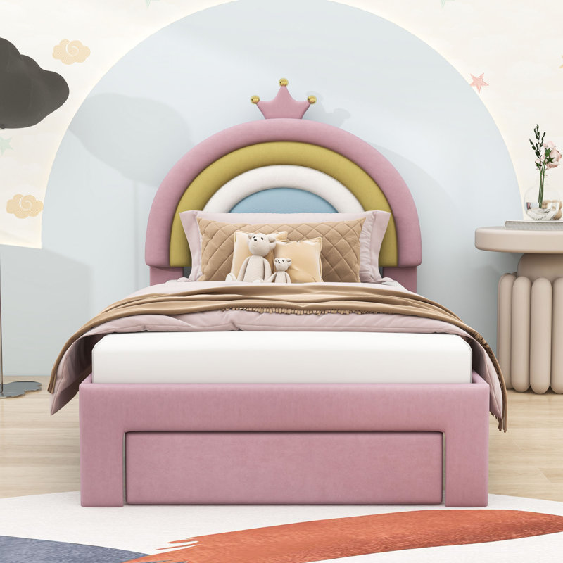 Wood Platform Bed with Storage Drawer, Twin