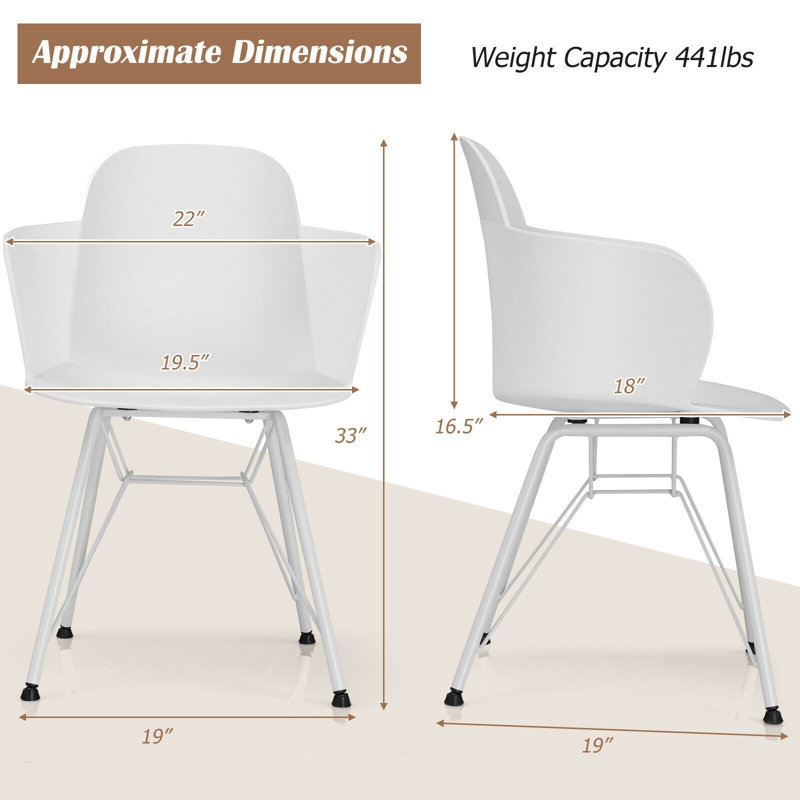 16.5'' H Armchair, White