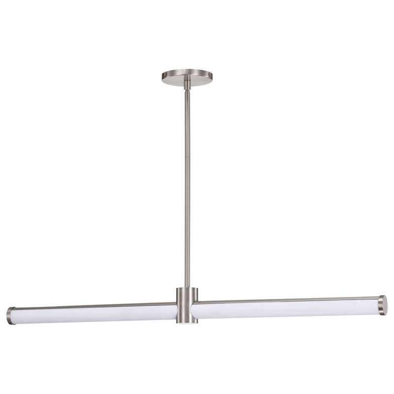 Darchelle - Luminaire suspendu pour îlot de 36 pouces DEL - Lentille en acrylique, Nickel brossé