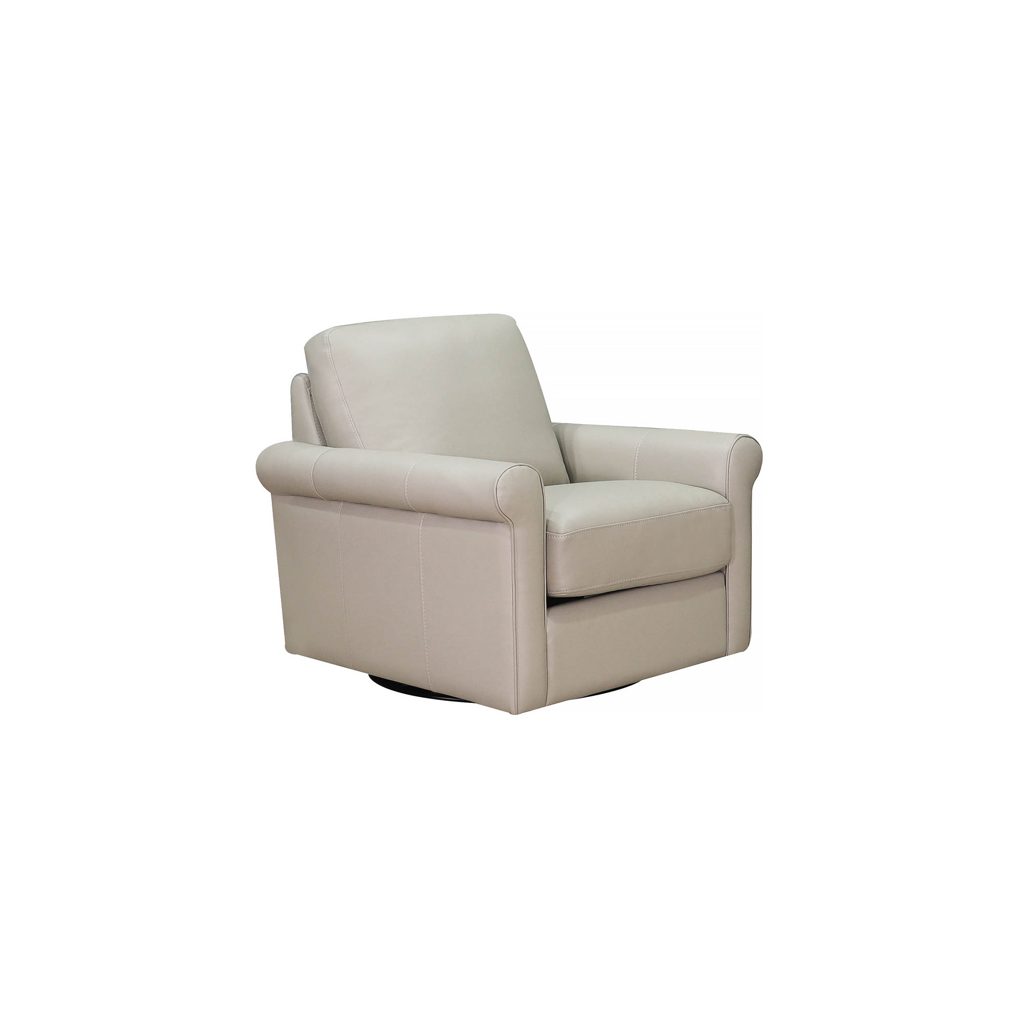 Mayoworth Top Grain Leather Swivel Chair, Brookfield Ice Gray Genuine Leather