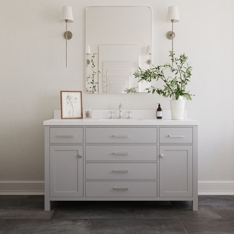 Ensemble de meuble-lavabo simple 61 po Macnair, gris