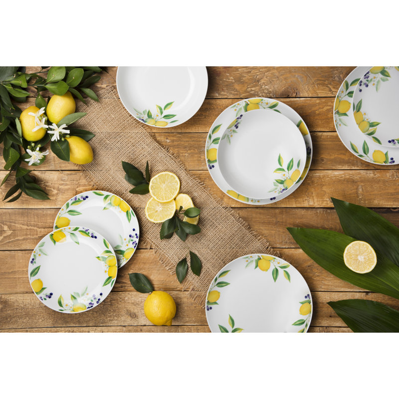Lemon 18 Piece Dinnerware Set, Service for 6