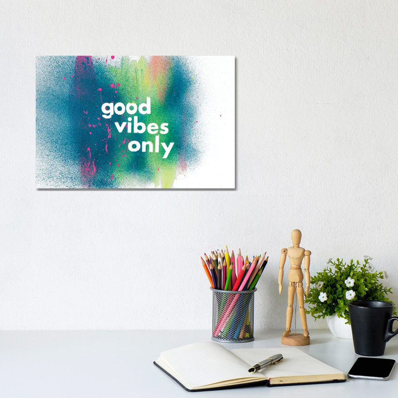 Good Vibes Only 1 Piece Wrapped Canvas Wall Art, 20.32 cm H x 30.48 cm W