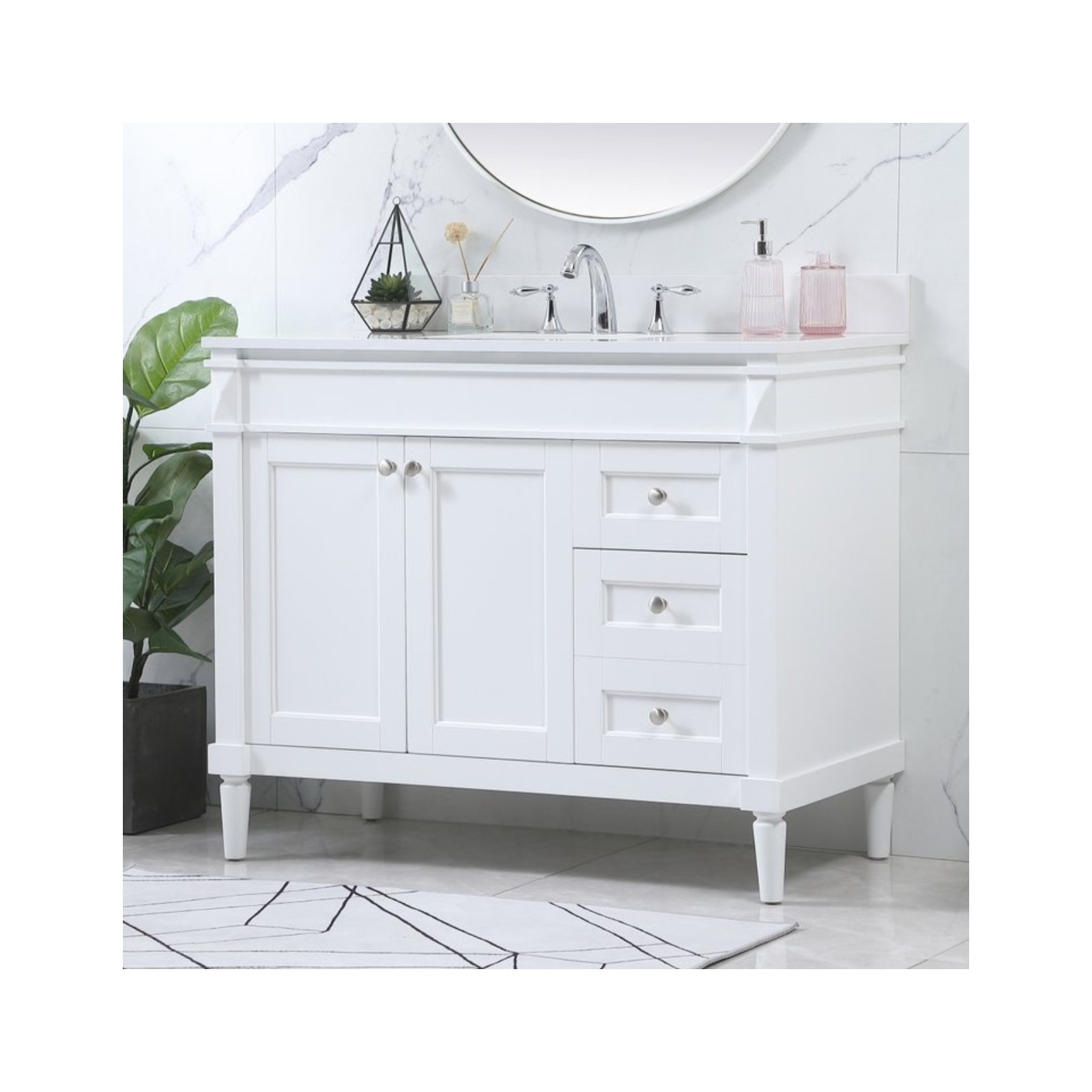 Readington 42'' Single Bathroom Vanity, White, 42"