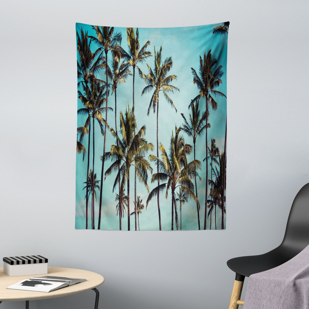 Wandbild Hawaiianische Palmen und Sommerhimmel