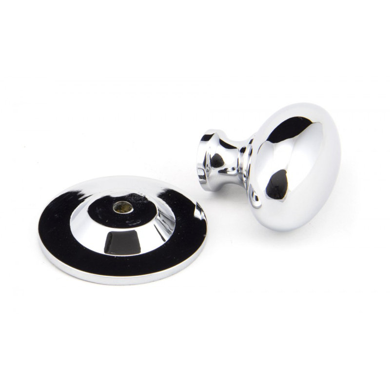 Oval Mushroom Knob, 2.7cm, Polished Chrome