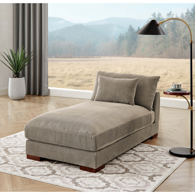 Ayvion Upholstered Chaise Lounge, Chaise Brown KD