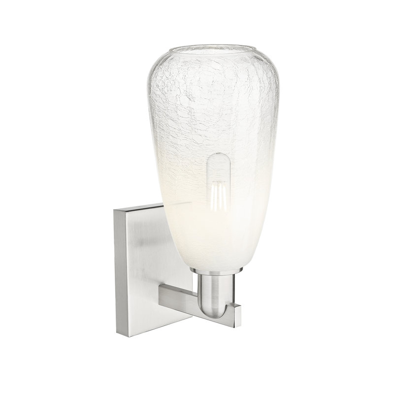 Applique murale 1 lumière Jacquette, Opale, Nickel satiné brossé