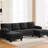Black, U-Shaped , Dual Chaise Lounges, Storage, Armrest Pillows Side-2124886635-2124886632