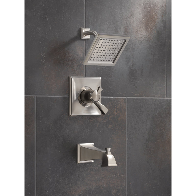 Dryden Pressure-Balanced Tub and Shower Faucet with Monitor, Stainless Steel