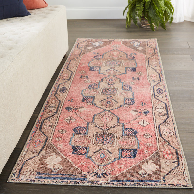 Asuncin Polyester Machine Washable Performance Rug, Runner 2'6" x 7'6"