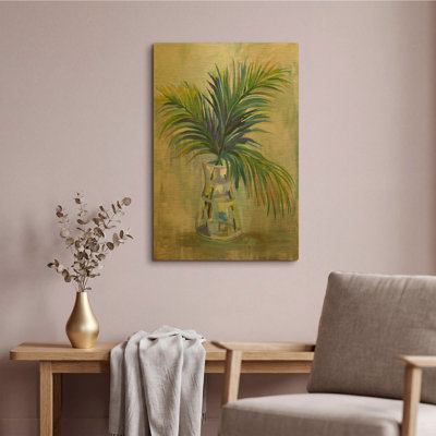 'Palm Leaves I' By Jeanette Vertentes Gold Metal Wall Art, 16" x 24"