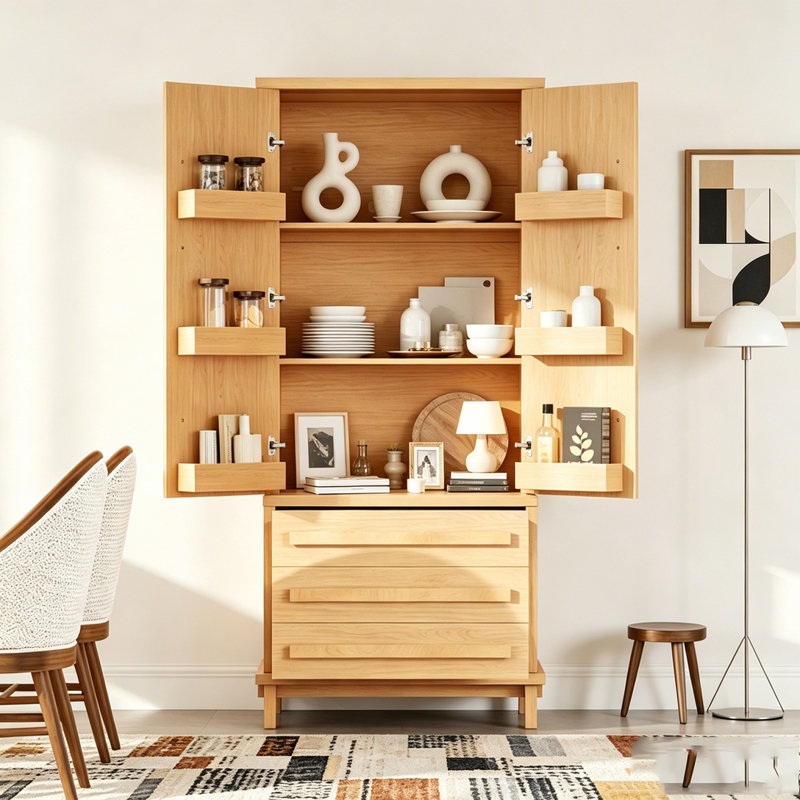 Garde-manger 70 po avec 2 tablettes, Naturel