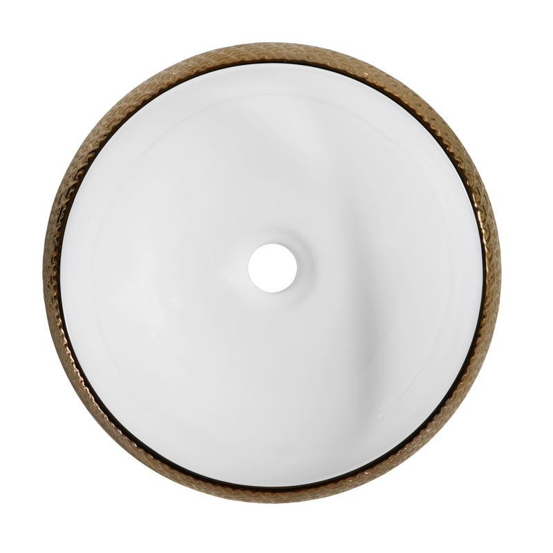 Juvia 15.7'' Gold Vitreous China Circular Bathroom Sink