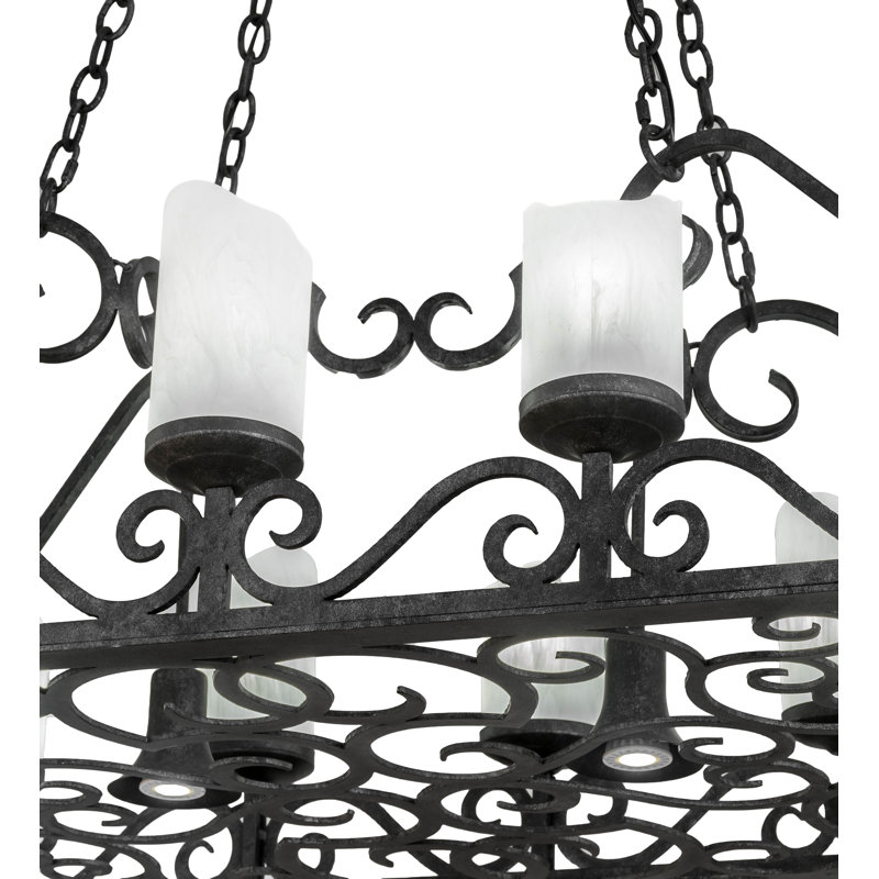 Luminaire suspendu carré / rectangulaire pour îlot de cuisine 12 lumières Carlotta