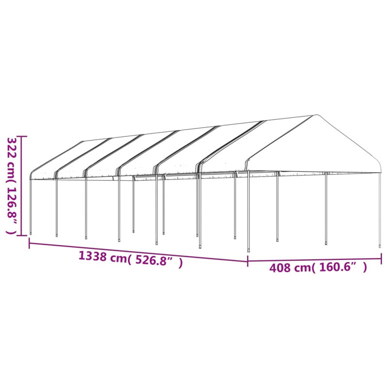 Dakota Fields Gazebo With Roof White 13.38X4.08X3.22 M Polyethylene