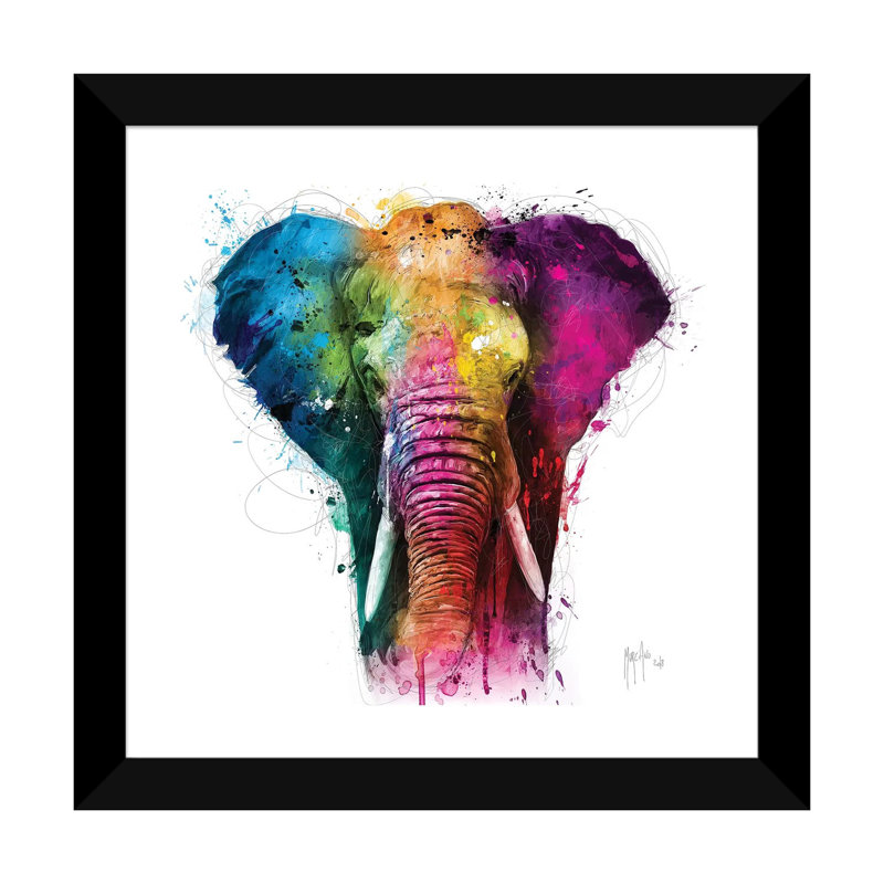 Impression d’art graphique, « Africa pop » par Patrice Murata, Blanc, H 24 po x l 24 po x p 1 po, Papier encadré noir