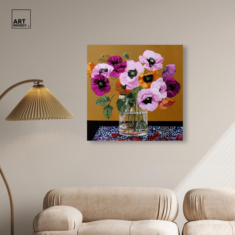 Décoration murale sur toile en verre Vase II par Art Remedy, 30 x 30, H 30 po x l 30 po, Toile tendue avec châssis