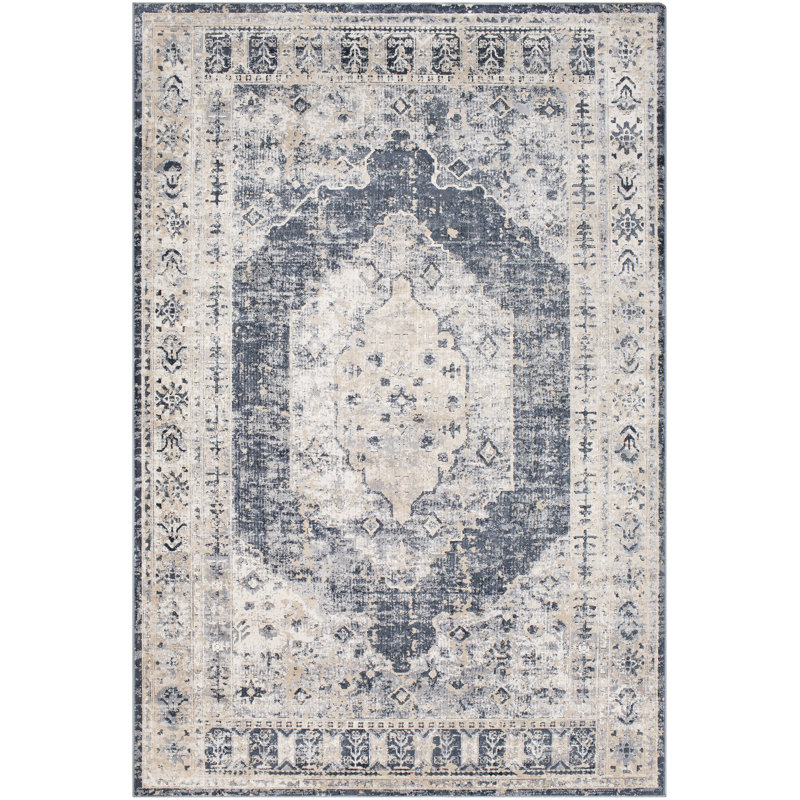 Tapis taupe / gris tissé à la machine Shultz, Rectangle 2 pi x 3 pi