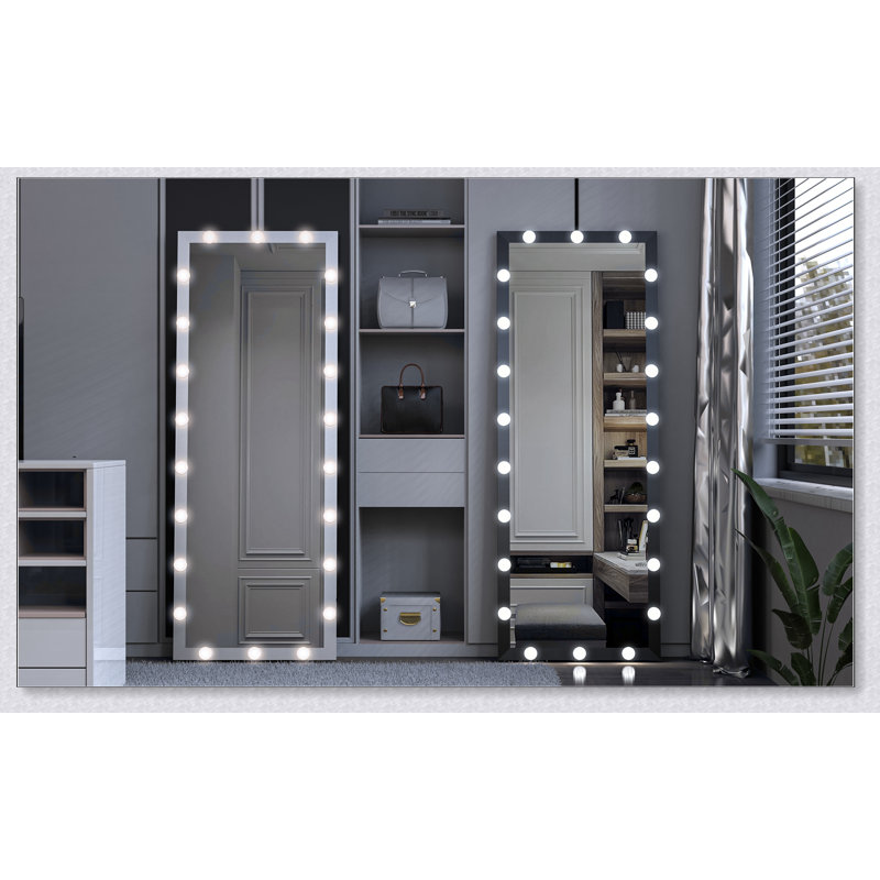 Hollywood Style Full Length Vanity Mirror With LED Lights For Bedroom And Hotel, Wall Mountable, Large Floor Dressing Mirror
