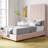 Solid Wood and Upholstered Low Profile Platform Bed-473526579-484596457