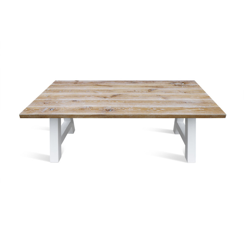 Medaryville Oak Rectangular Wood Top Dining Table with Steel Base