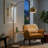 69" Brass Arc Floor Lamp with White Marble Base, 38" Wide Over Chair Curved Reading Standing Lamp, Metal Dome Shade Foot Switch Floor Lamp for Bedroom Apartment