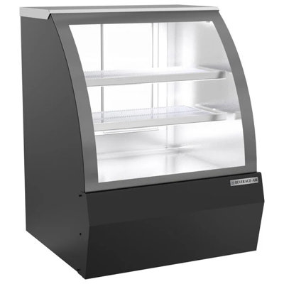 Présentoir à boissons en verre courbé noir