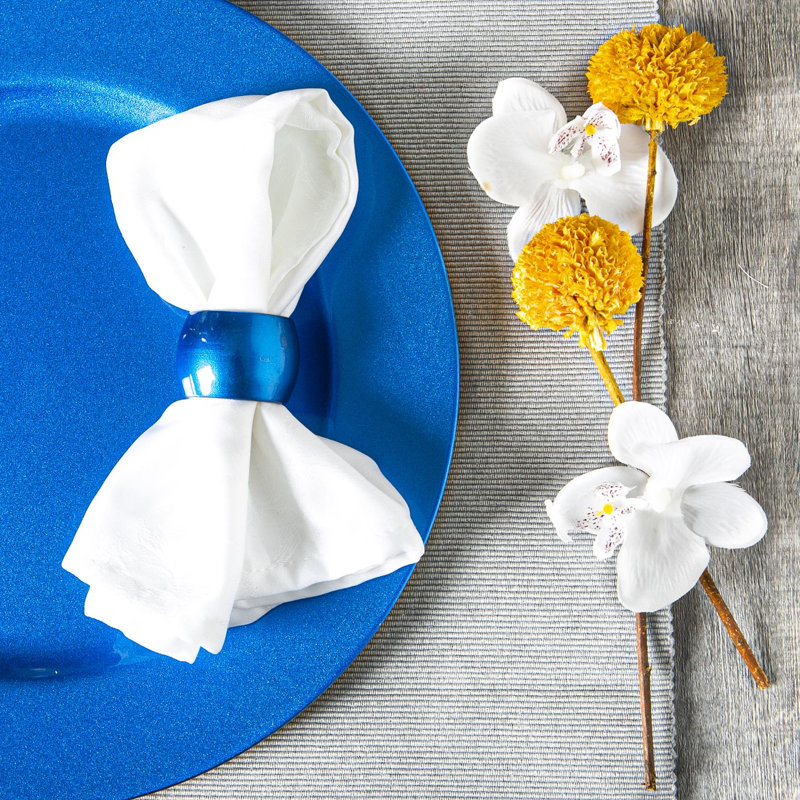 Argon Tableware - Metallic Napkin Rings, Blue