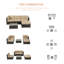 Ensemble de conversation modulaire en rotin 5 pièces avec coussins Paratt-514257535