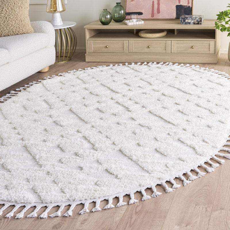 Kaitlen Tassel Shag Performance Southwestern Rug, Oval 6' x 8'