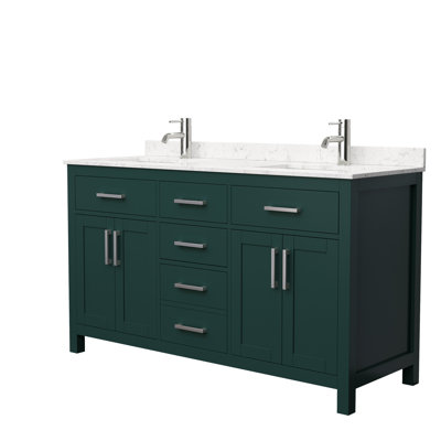 Beckett 60" Freestanding Double Bathroom Vanity with Cultured Marble Top