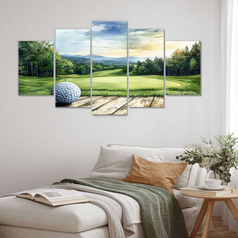 «Dreams Golf Course Landscape III» - art mural golf - toile d'art moderne