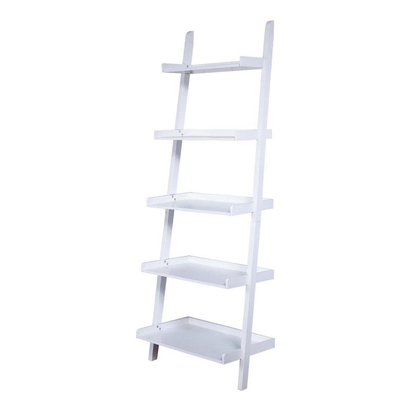 5 - Tier Ladder Shelf, White