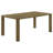 Givy Rectangular Dining Table With Round Post Legs, Brown Wood 71 Inch