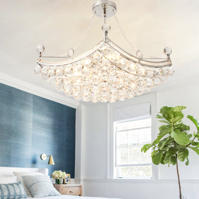 Lustre en cristal 8 lumières à intensité variable avec finition Chorm Finsh 