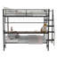 Lit superposé double au-dessus d'un lit double avec bureau intégré et éclairage à DEL - conception loft peu encombrante pour enfants et adolescents, structure robuste, assemblage facile, parfait pour les chambres à coucher et les dortoirs NOIR