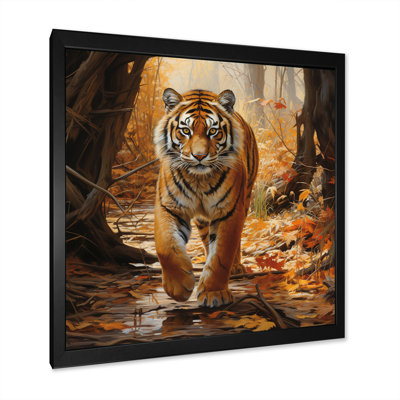 «Brown Jungle Tiger Stare Portrait II», art mural tigre