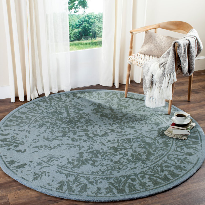Ellicottville Restoration Vintage Hand Tufted Wool Oriental Rug, Round 6'