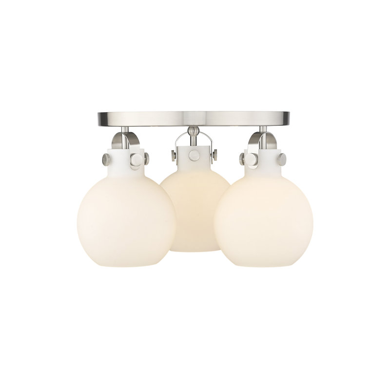 Plafonnier encastré 3 lumières Slocomb, Blanc mat, Nickel satiné
