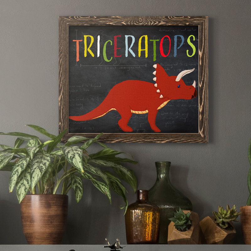 Triceratops - reproduction d'art sur toile, Noyer, H 24 po x l 18 po x P 1,5 po