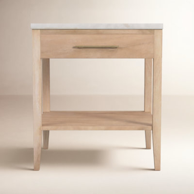 Isa Marble Top 1-Drawer Nightstand